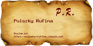 Pulszky Rufina névjegykártya